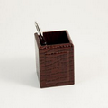 Pen Cup - Brown "Croco" Leather